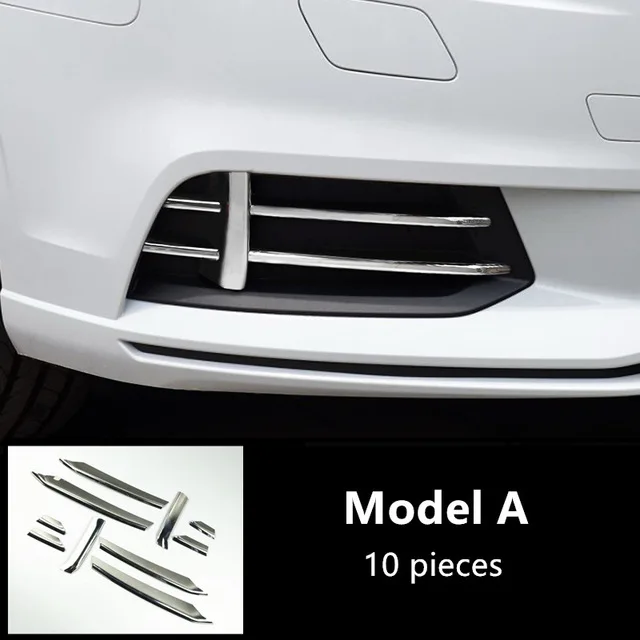 Model A CNORICARC передняя противотуманная фара из нержавеющей стали для Audi A3-18 хэтчбек седан спортивный Стайлинг крышка с блестками - Название цвета: Model A