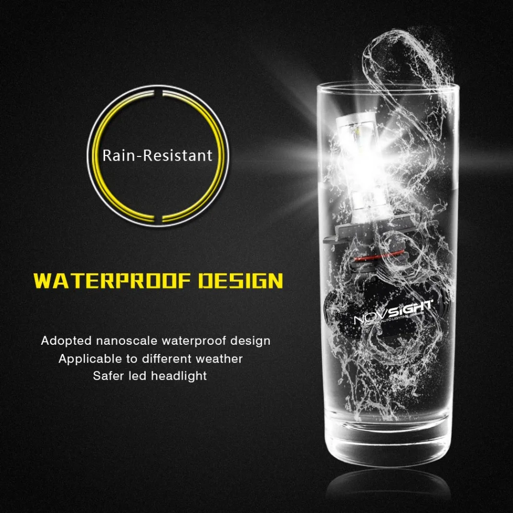 NOVSIGHT H4 Led 50 Вт 8000 лм 6500 к CSP Led H7 H11 H1 9005 9006 комплект передних фар для автомобиля, противотуманная лампа, автомобильная светодиодная лампа