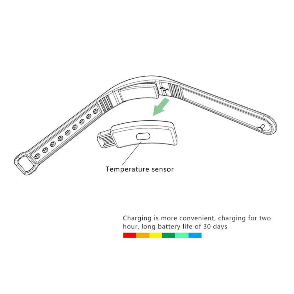 V9 Smart Bracelet Body Temperature Monitoring Precise Display Band Chargeable Accurate Watch | Электроника
