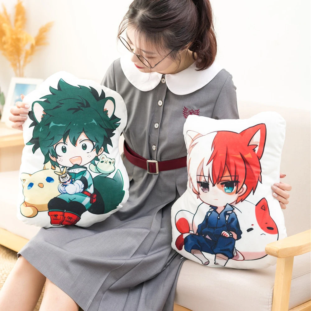 

1pc 50cm Cartoon Anime Bakugou Katsuki Todoroki Shoto Midoriya Izuku Bolster Plush Boku No Hero Academia Pillow Kids Lovely Toys