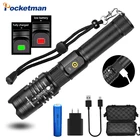 POCKETMAN светодиодный фонасветильник hp50.2, мощсветильник фонарик 18650, Usb фонарик xhp50, фонарик 18650, охотничий фонарь, ручной фонарь