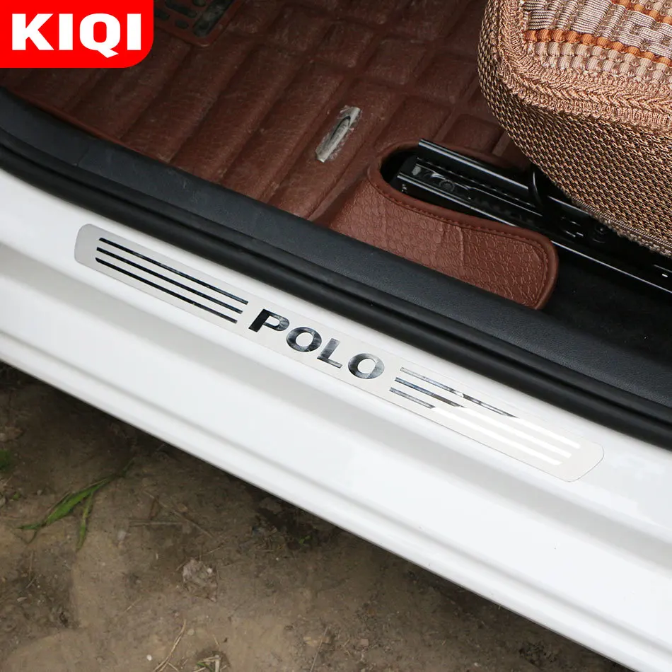 4 шт./компл. накладки на пороги автомобиля для Volkswagen VW Polo 2011 2012 2013 2014 2015 аксессуары