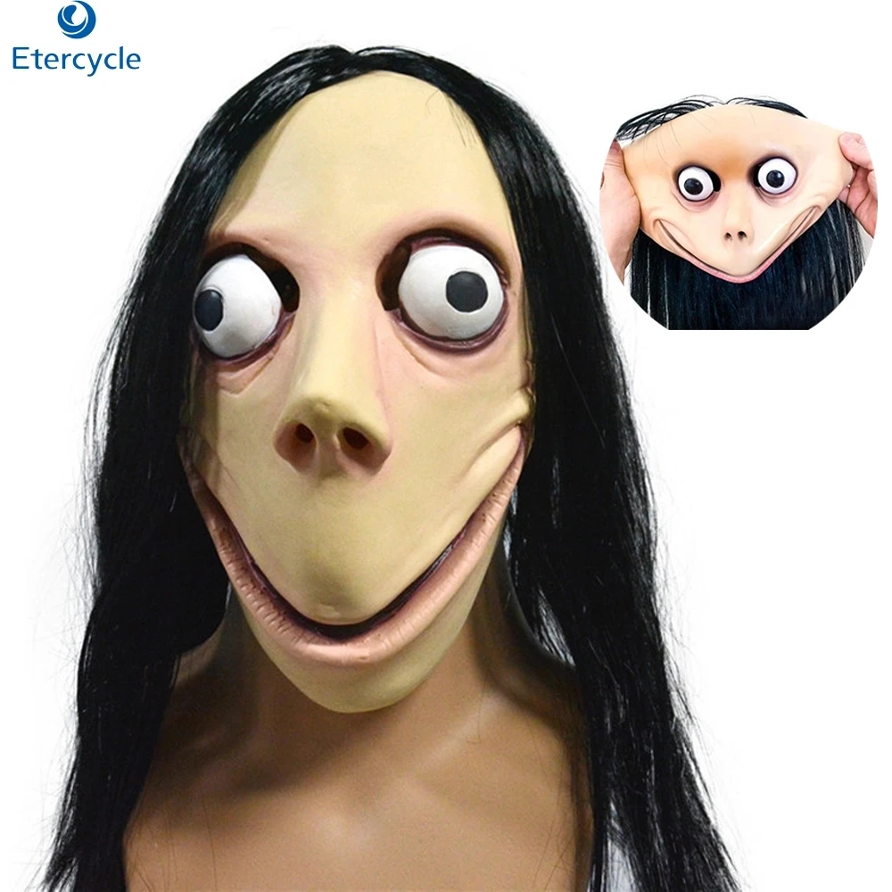 Новая игра Смерти MOMO светодиодная световая маска Страшные маски tern горячая маска Хэллоуин женский призрак уродливый женский силиконовый маски