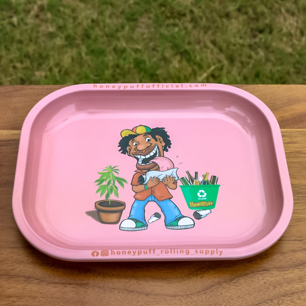 

HONEYPUFF Tobacco Rolling Tray 18*14CM Metal Cigarette Smoking Herb Tinplate Plate Smoking Accessories