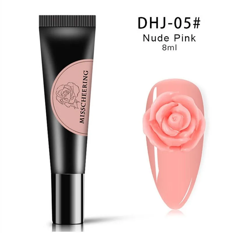 8 расцветок лак для ногтей Гель 3D моделирование резной гель Клей цветы живопись