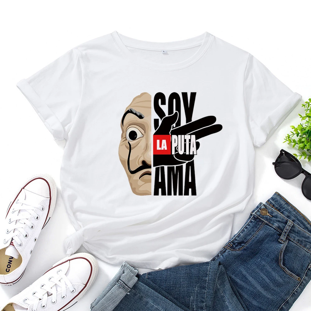 

Женская футболка с рисунком сои АМА-ла шлюха, забавная графическая футболка, Женская хлопковая Повседневная футболка с круглым вырезом, Жен...