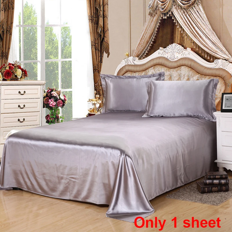Роскошная сатиновая плоская простыня для взрослых прочная защитная матраса