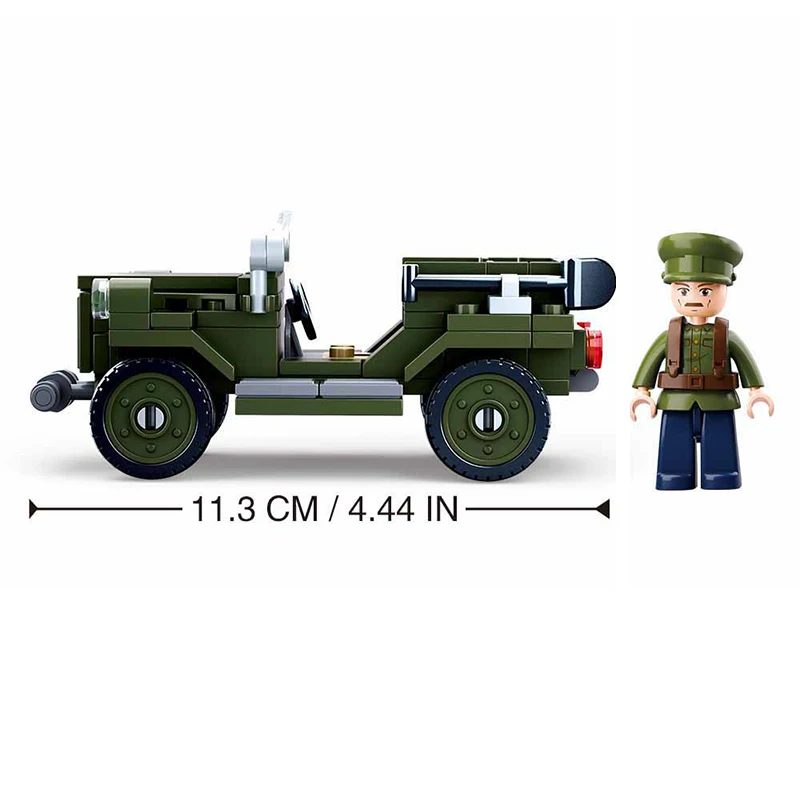 

WW2 GAZ-67 Jeeped Car Building Blocks Set Army Soldiers Figures Bricks Classic Educational Model Kit Kids Toys Boys Gift SLUBAN