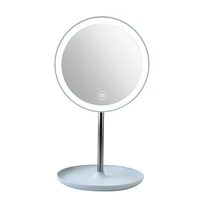 led lights makeup mirror touch swith adjustable fill light dressing mirror usb charging rotating desktop beauty cosmetic mirror