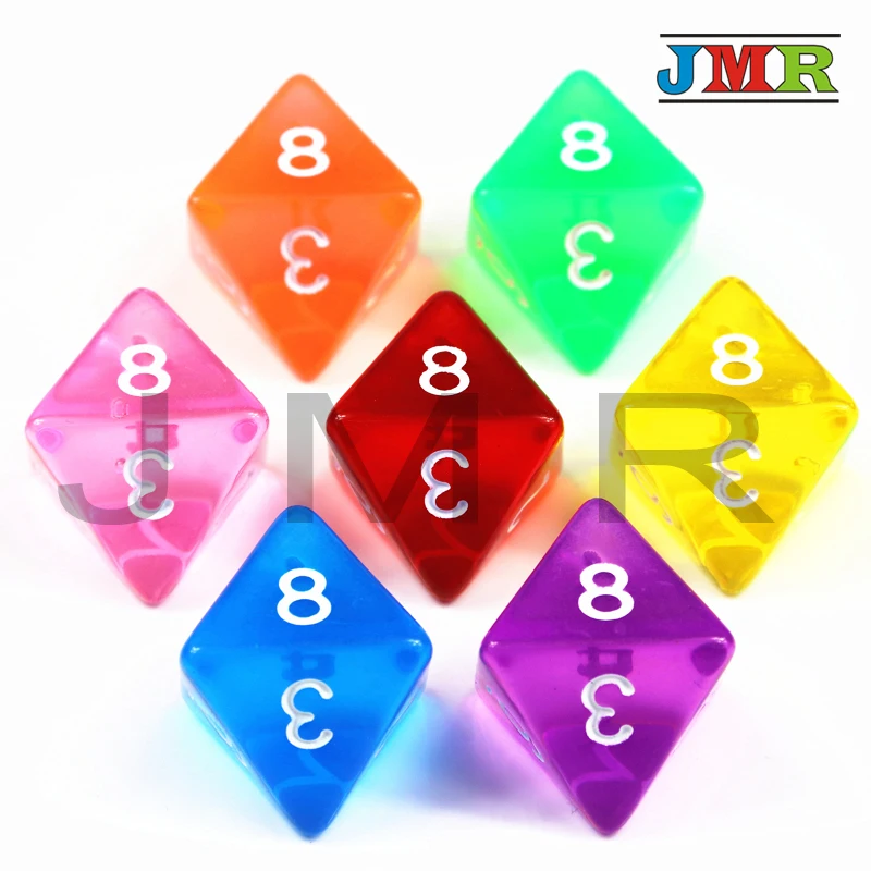 Горячая Распродажа 7 шт. трпг D8 игральные кости для DND 8 двухсторонние игры