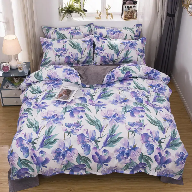 

Floral Adult Printed Luxury Bedding Set Nordic King Size Duvet Cover Sets Single Double Queen Quilt Covers Bed Linens Bedclothes