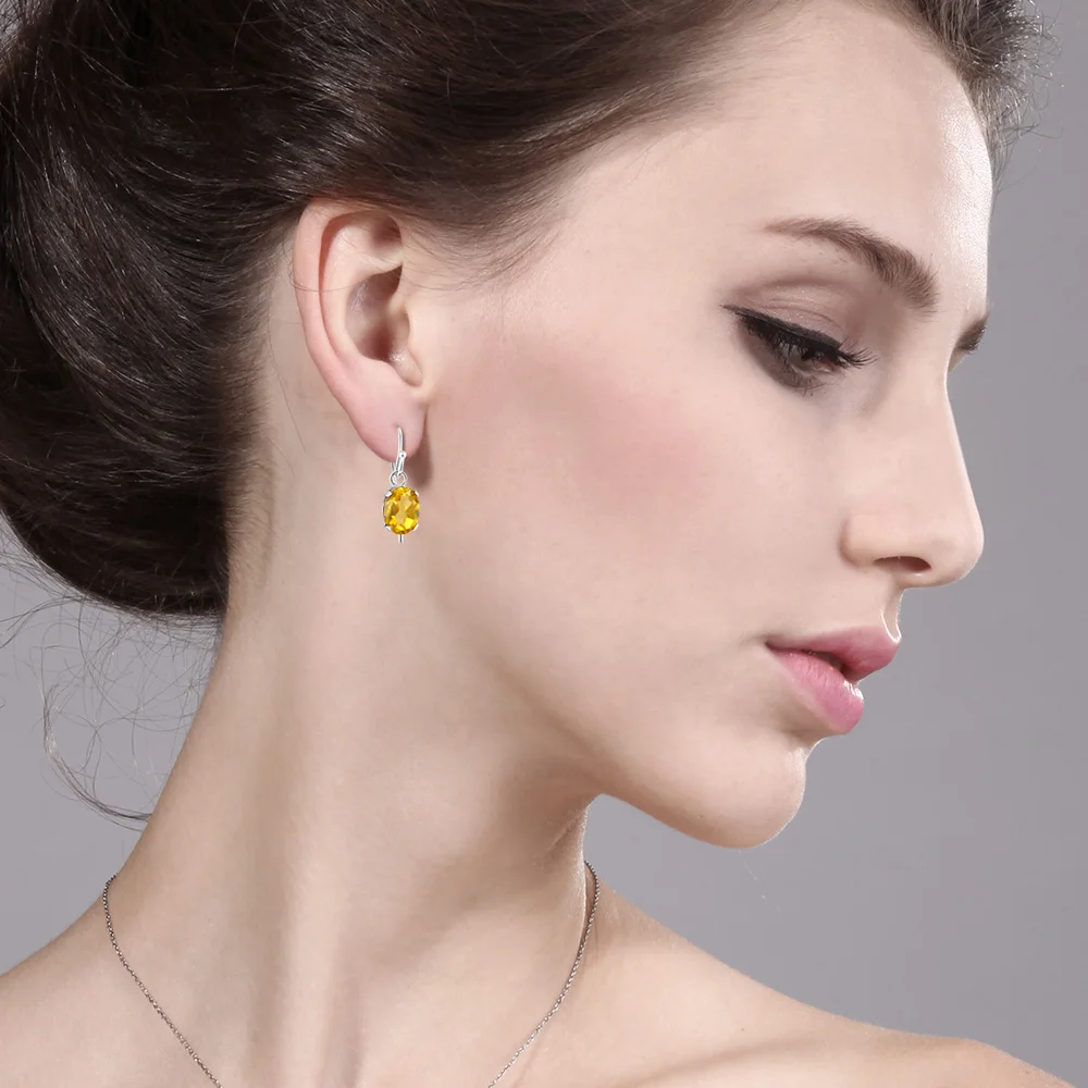 Цитриновые серьги GemStoneKing 1 20 Ct овальные ювелирные изделия с цитрином из