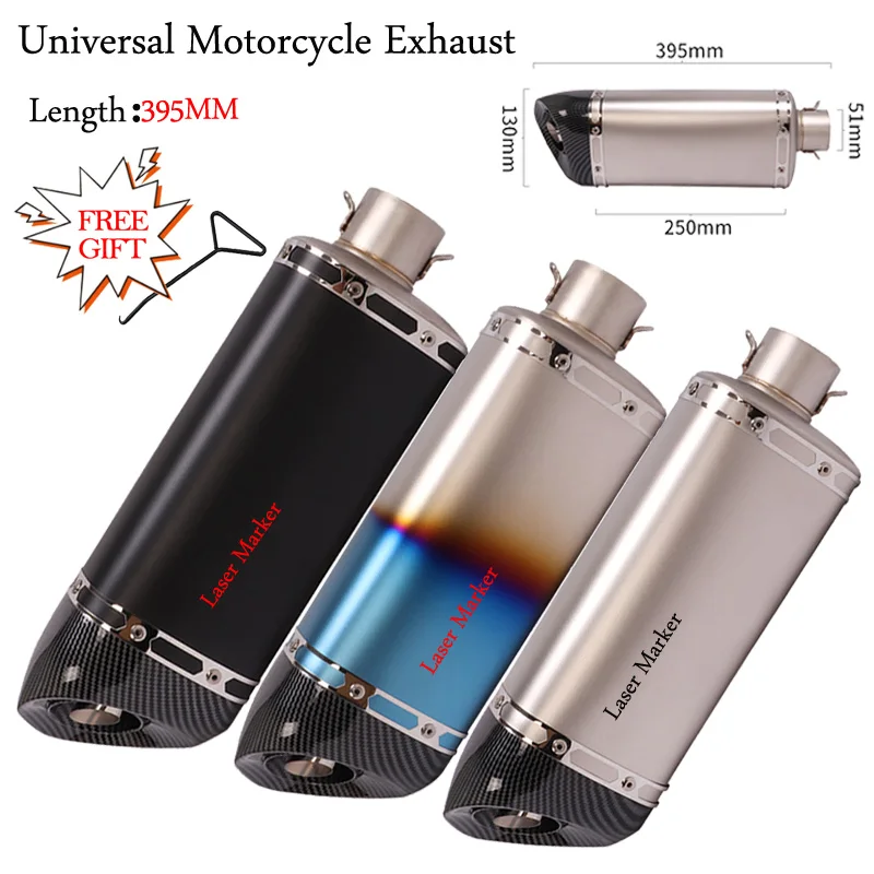 

Universal 36-51mm Motorcycle Exhaust Escape Modified Motorbike Carbon Fiber Muffler DB Killer For Ninja400 GSX250R DUKE200 FZ6N