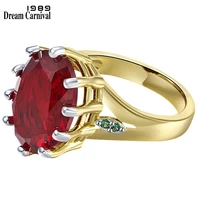 dreamcarnival1989 big lovely red zircon solitaire wedding rings for woman delicate cutting dazzling hot bridal jewelry wa11876rd
