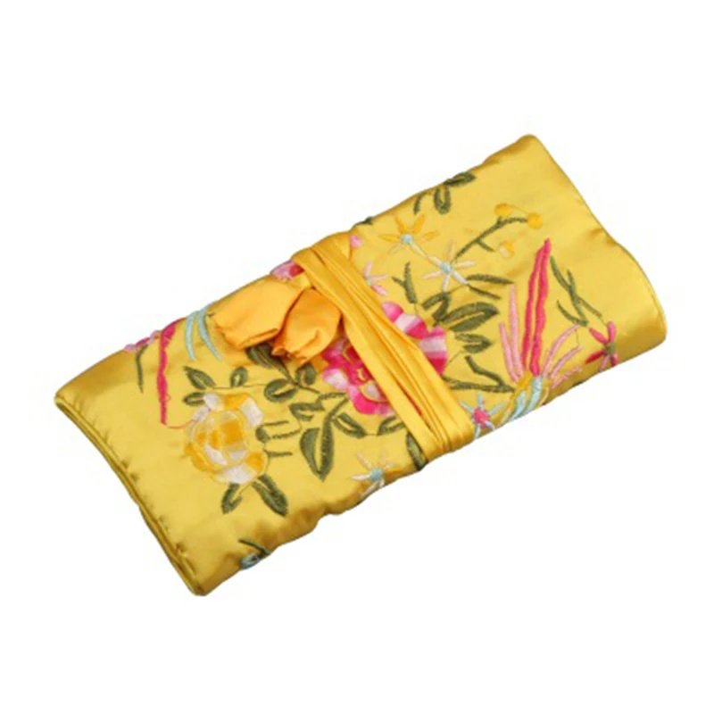 Travel Jewelry Roll Bag Embroidery Brocade Organizer Case with Tie Close Best Sale-WT | Багаж и сумки