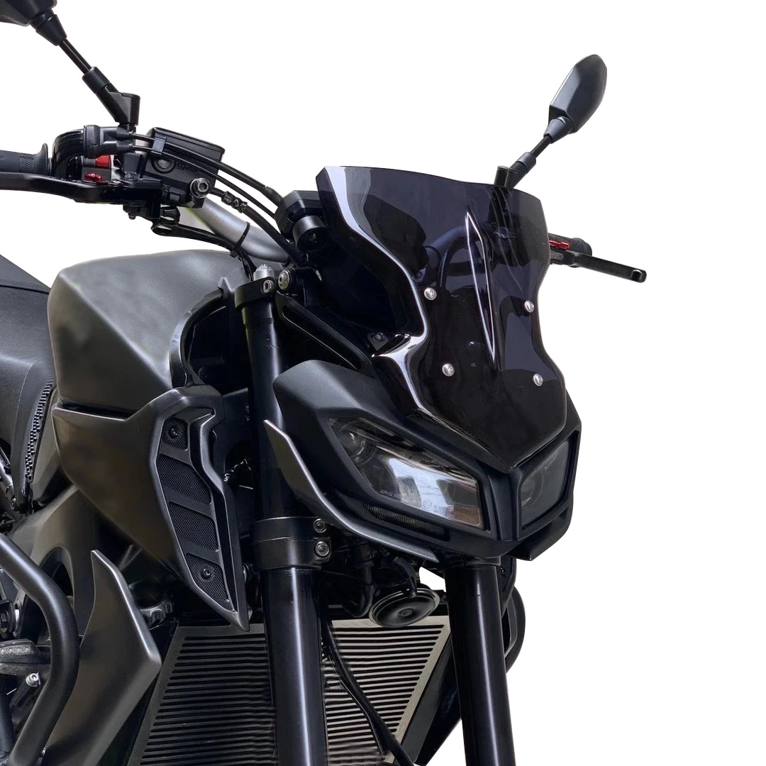 

Motorcycle Baffle Windshield Cafe Racer For YAMAHA MT09 FZ 09 Motorcycle 2017 2018 2019 2020 Light gray Dark gray