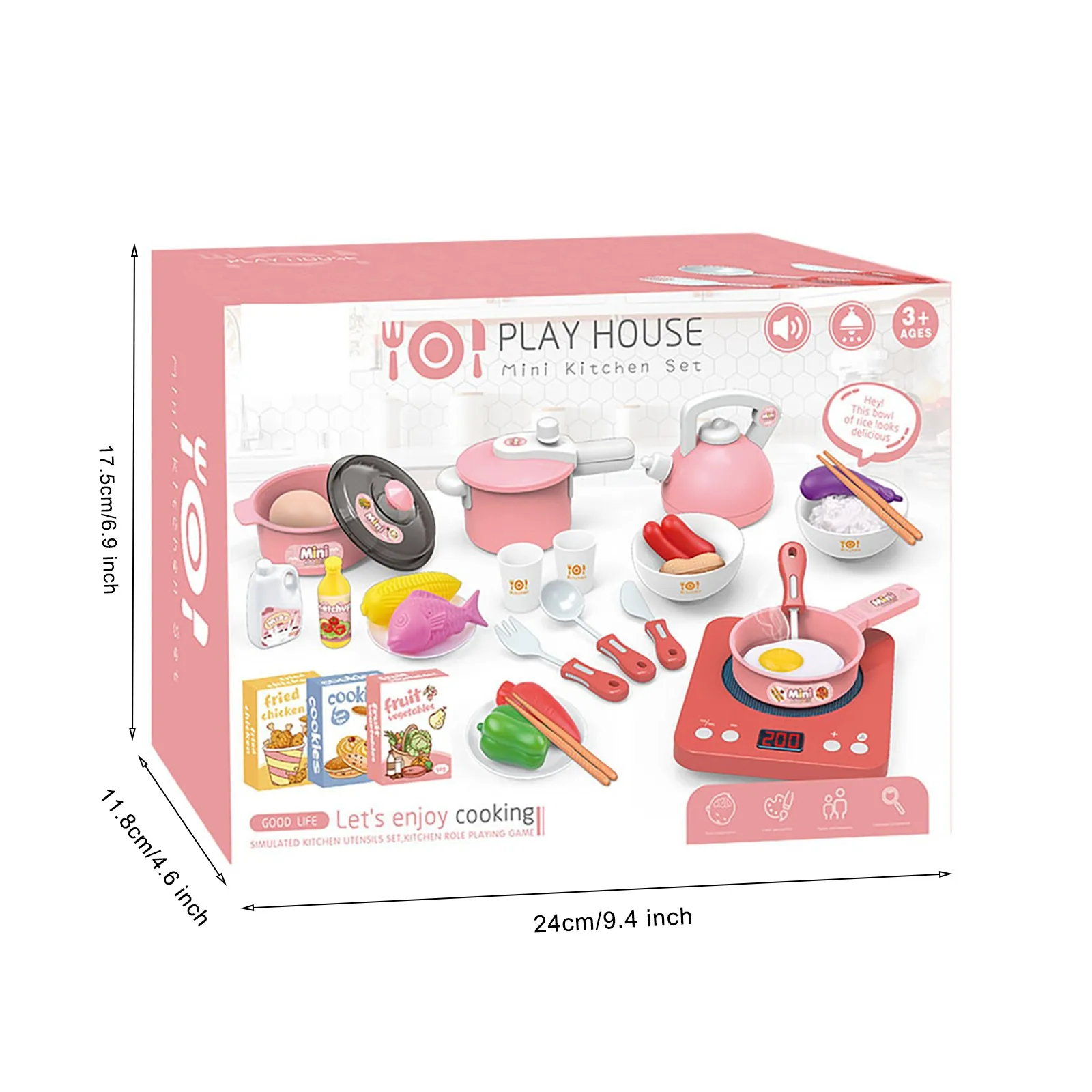 

Children Miniature Kitchen Toys Set Pretend Play Simulation Food Cookware Pot Pan Cooking Play House Toy Gift for Girl Boy Kids