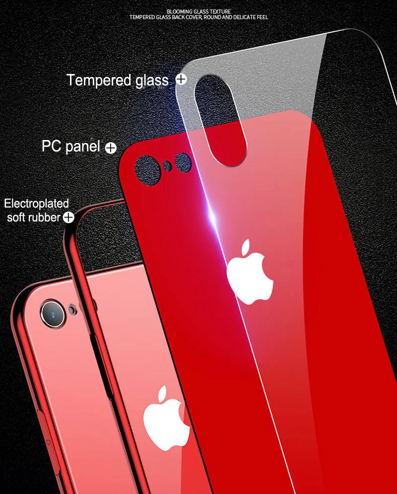 Роскошный металлизированный зеркальный чехол из закаленного стекла для iPhone 7 11 Pro Max X XR XS 6s 8 Xs Max черный глянцевый чехол Etui