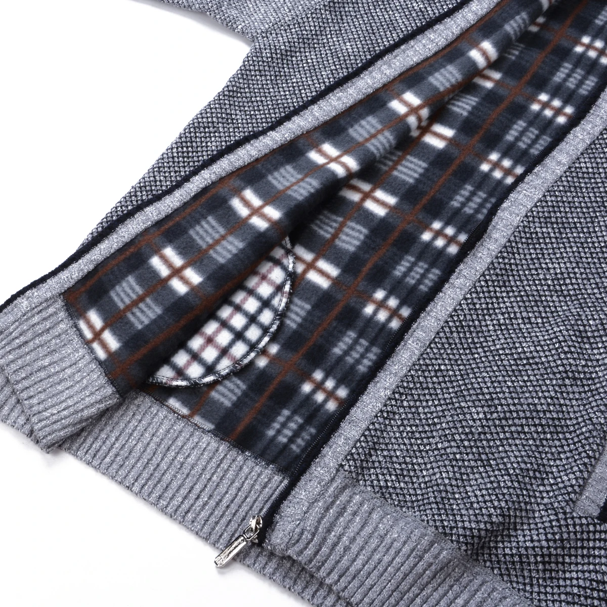 Hot Men Winter Warm Slim Turnltneck Sweater Knitted Cardigan Solid Color Zip Up Fleece Lined Coat Balck Blue Brown Gray | Мужская одежда