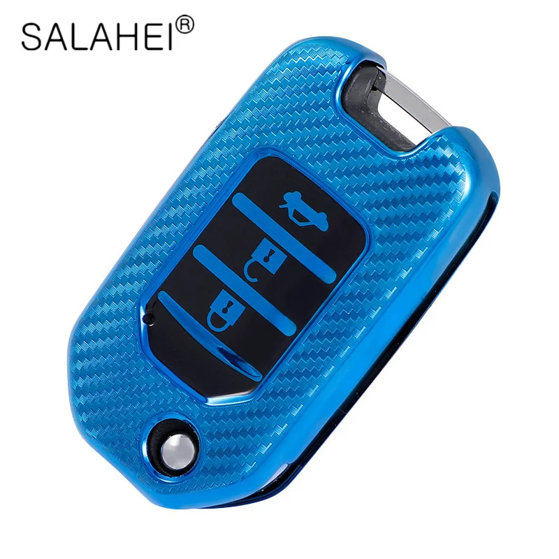 Крутой чехол для ключей автомобиля из углеродного волокна Honda Civic Accord City CR V Jazz XR