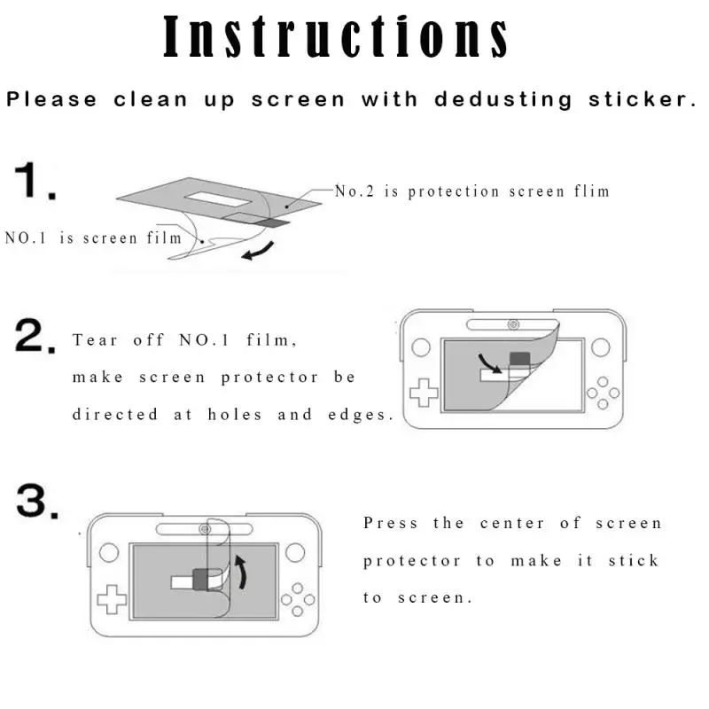 

3PCS Clear Anti Scratch LCD Screen Protector Cover For Nintendo Wii U Anti-Glare Screen Guard Protective Film For Nintend Wii U