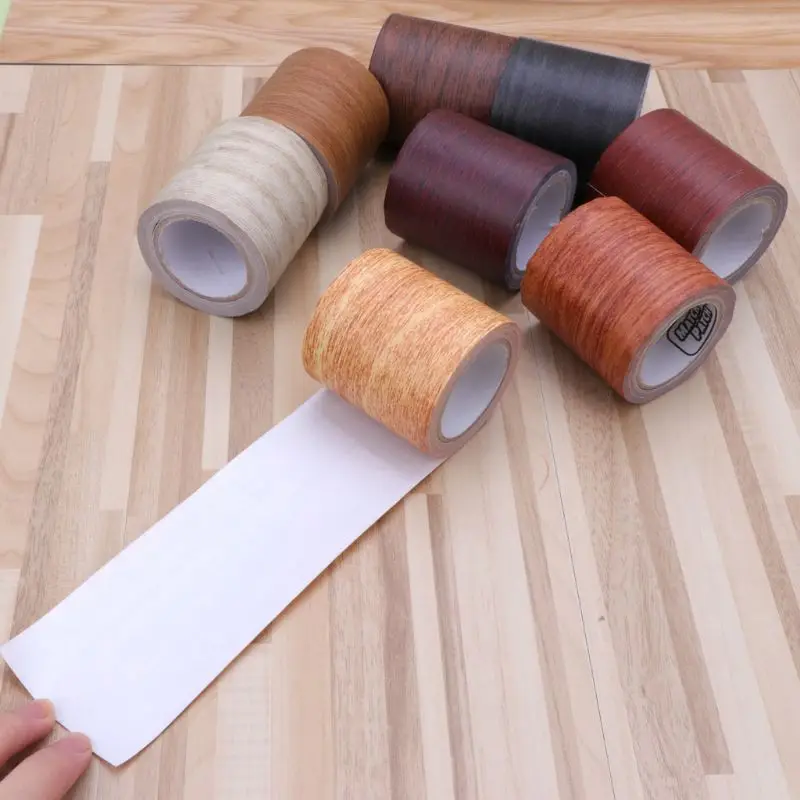 

5M/Roll Realistic Woodgrain Repair Adhensive Duct Tape 8 Colors For Furniture
