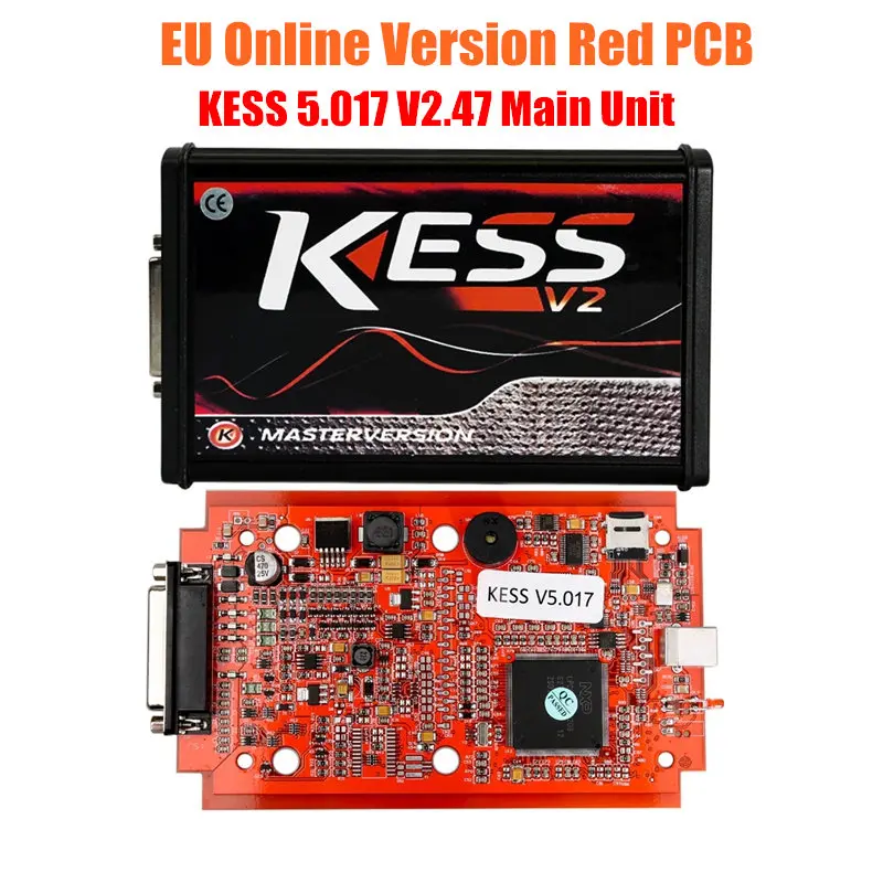 Онлайн Красный V2.47 KESS V5.017 V2 KTAG V7.020 V2.25 4LED без маркера OBD2 менеджер K-TAG 7,020 KESS V2 мастер ЭБУ обновление программист - Цвет: KESS Main Unit