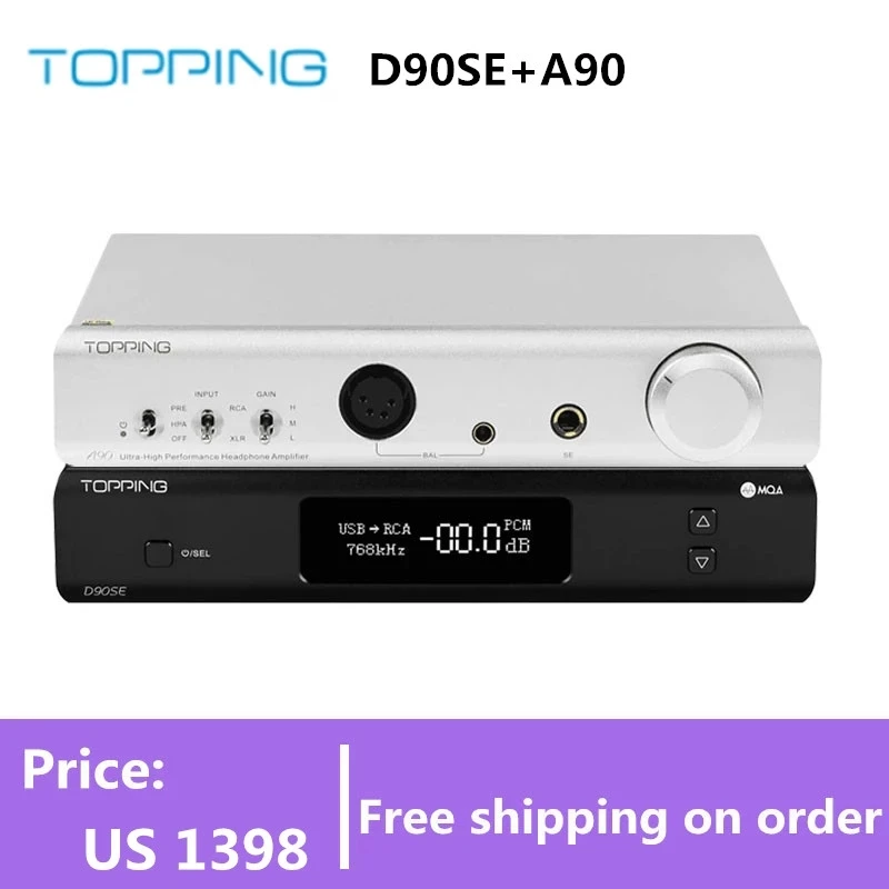 

TOPPING D90SE MQA декодер + TOPPING A90 усилитель для наушников