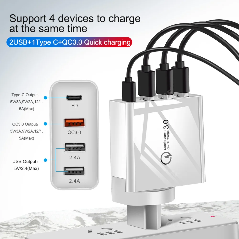 OLAF быстрое зарядное устройство 3 0 с несколькими USB портами для iPhone X Xiaomi Samsung S9 Huawei