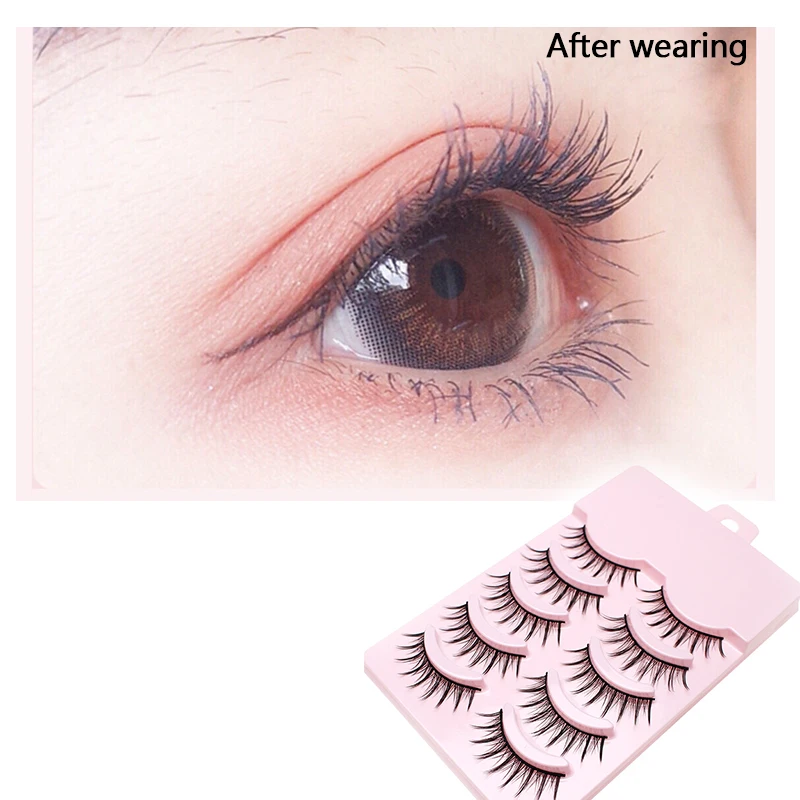 

Best Selling Pure Handmade Japanese Natural False Eyelashes Prom Performance Cos Thick Eyelashes Tail length Cross Eyelashes 5