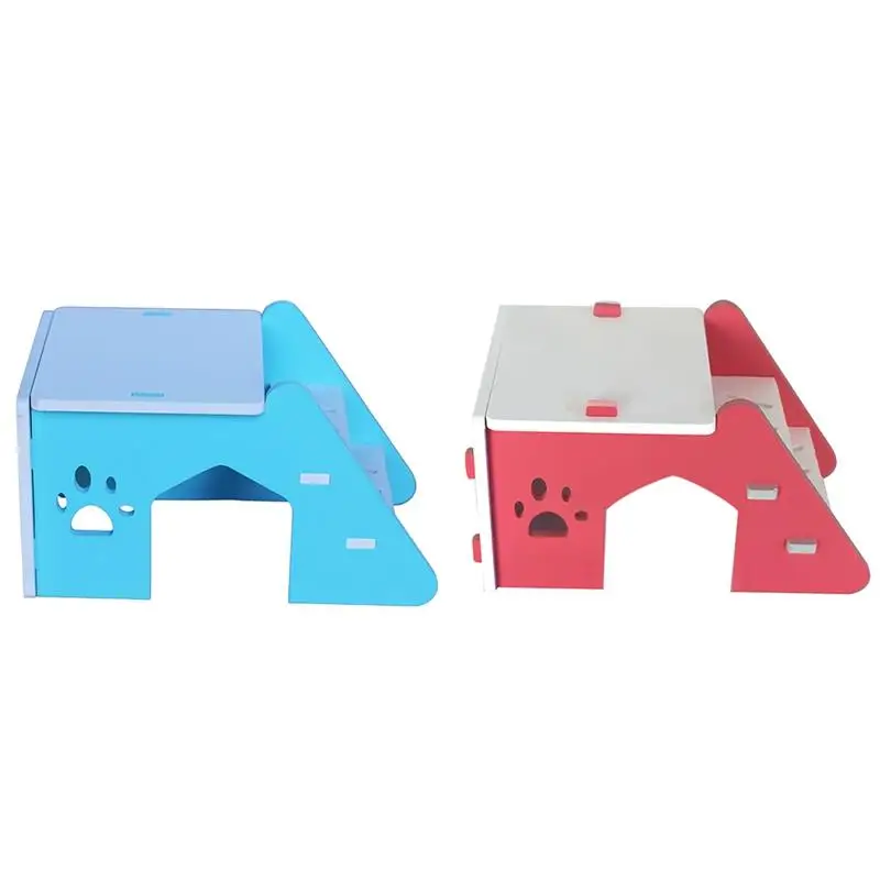 

Hamster wood hiding cage, footprint design, small hamster pet house, with hamster ladder, mice, guinea pigs