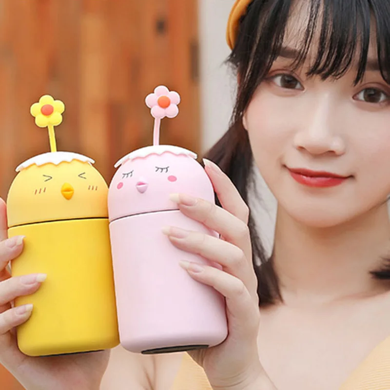 

210ML Thermos Bottle 304 Stainless Steel Cute Thermal Water Bottles Vacuum Flask Leakproof Portable Belly Cups For Kids Girls