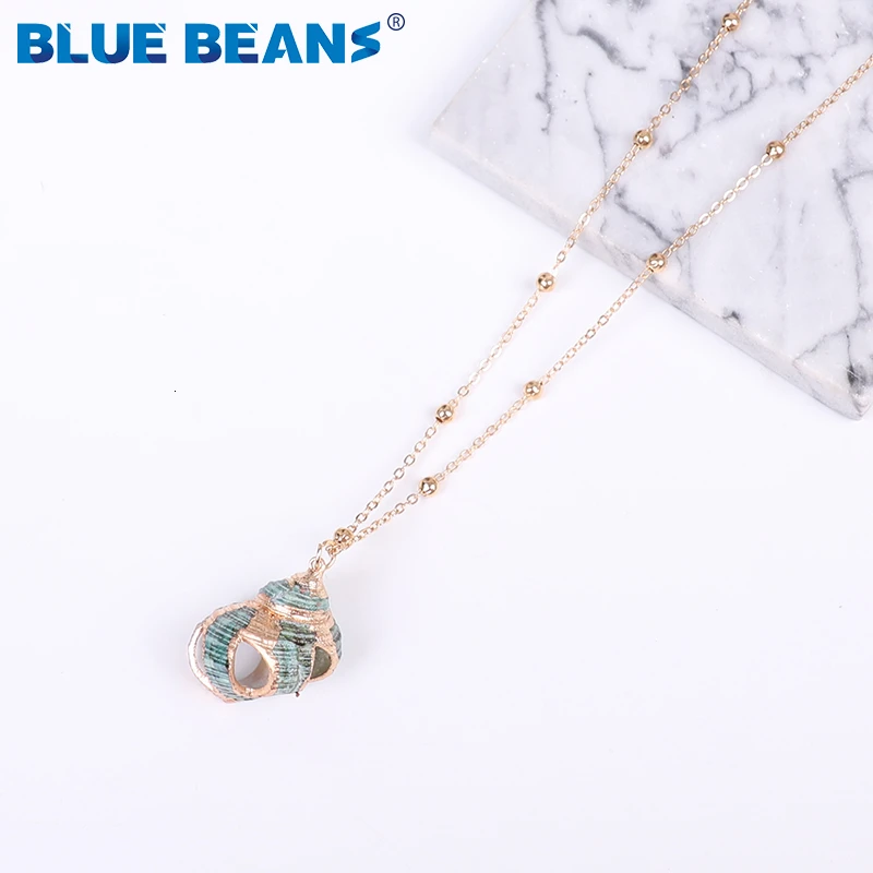 Богемное ожерелье в виде раковины из золотая цепочка с ракушками для женщин