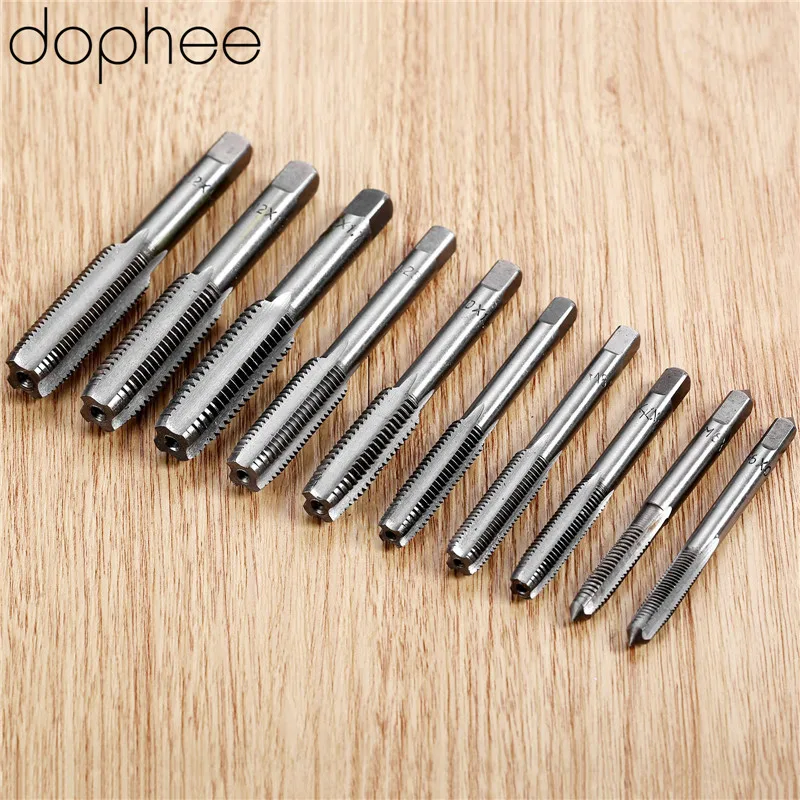 dophee 10Pcs Hand Tap Thread Wire Tapping M6*1.0/0.75 M7*1.0 M8*1.0/1.25 M10*1.25/1.5 M12*1.25/1.5/1.75 Tools torneira | Инструменты