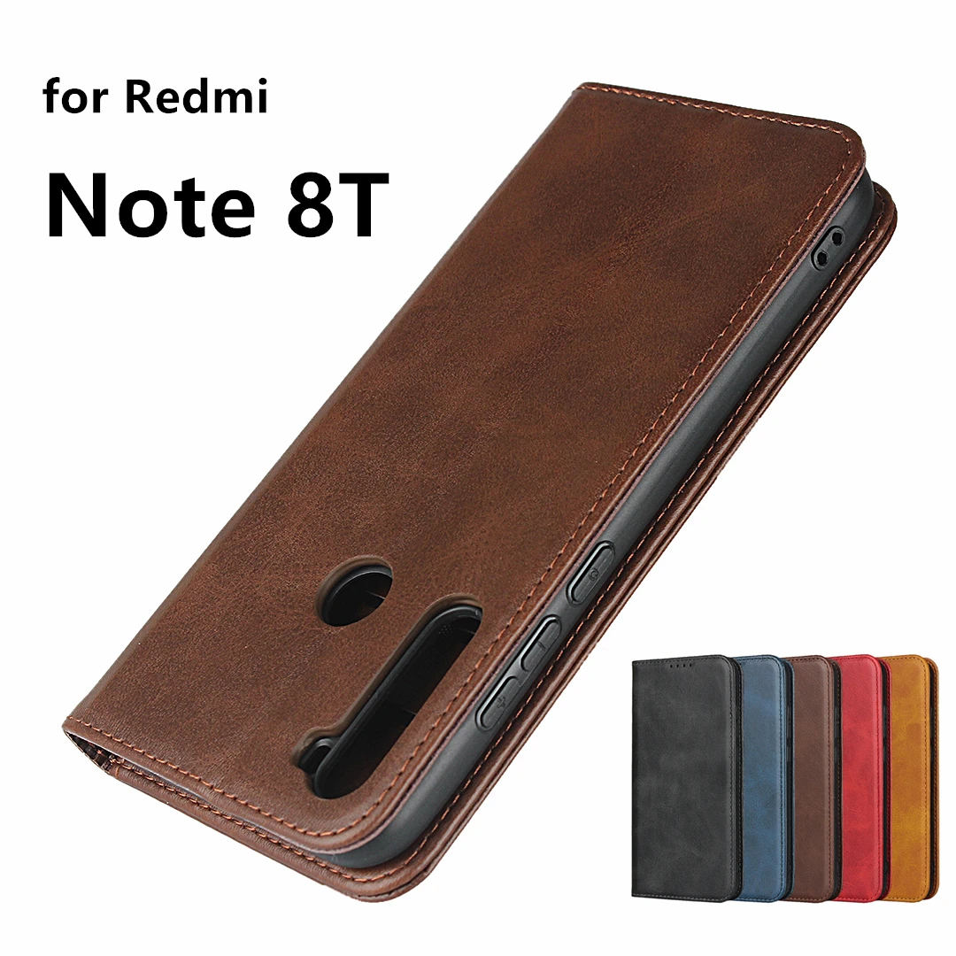 

Leather case For Xiaomi Redmi Note 8T Flip case card holder Holster Magnetic attraction Cover Case Wallet Case