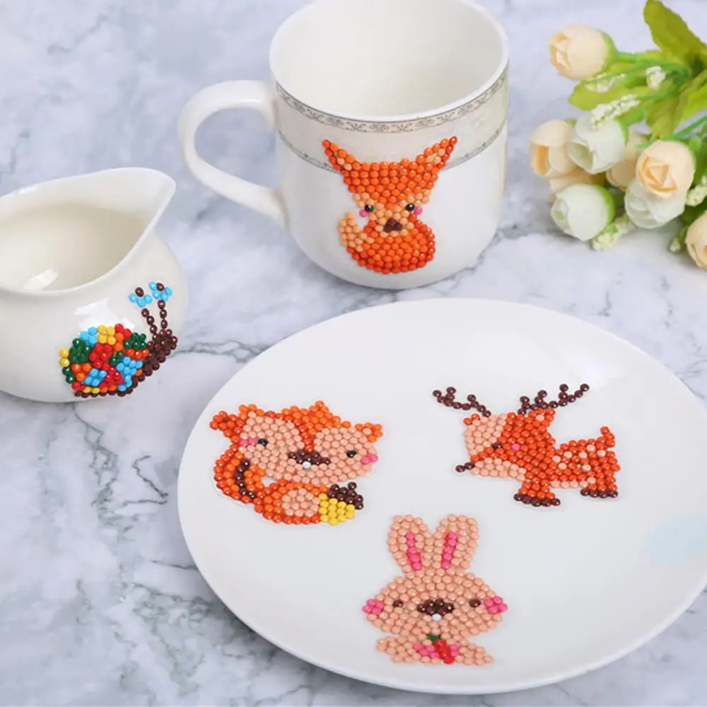 

10Pcs Forest Animal Resin Rhinestone DIY Diamond Painting Phone Bag Stickers