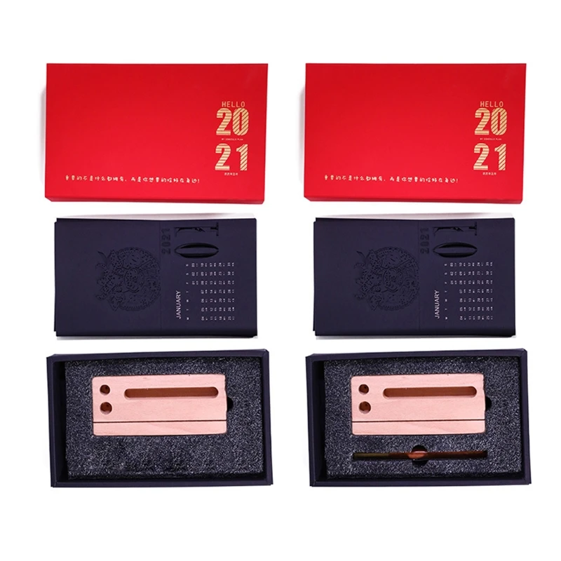 2021 китайский новый год 3D настольный календарь гравировка ремесла ручка для