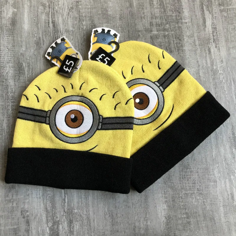 10 шт./лот мультяшная шапочка gorro желтый Миньоны шерстяная шапка Панама Гадкий