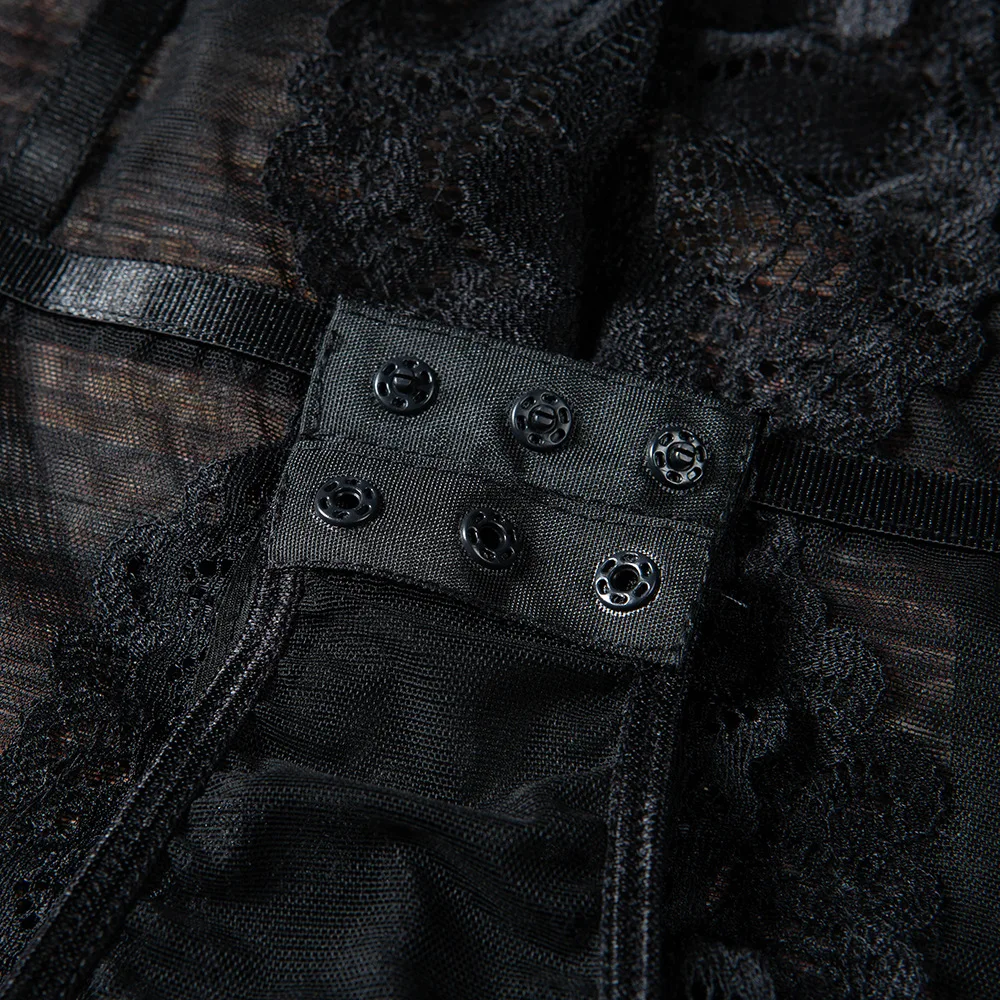 Женское кружевное сексуальное нижнее белье с открытой промежностью прозрачное