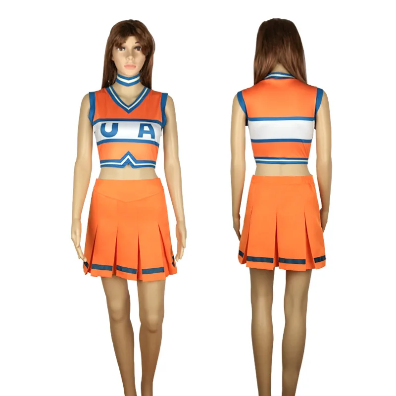 

2021 Hot Selling Anime Cosplay Cheerleader Uniform Costume Fashionable No Sleeve My Hero Academia Cosplay Cheerleader Uniform