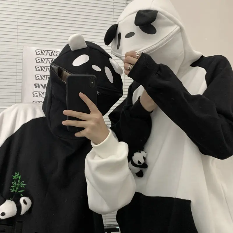 

HOUZHOU Hoodies Women Harajuku Couple Alt Aesthetic Anime Oversized Kawaii Cute Pullover for Teens Korean Fashion Dropshipping