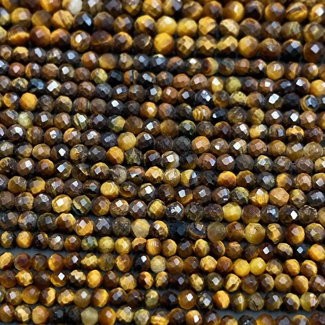 

Желтый тигровый глаз 2 3 4 мм бусины из натурального драгоценного камня граненые круглые свободные наборы подвески для изготовления ювелирн...