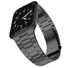 Для Apple Watch 5 полоса 44 мм 42 мм обновленная версия Твердые полосы из нержавеющей стали бизнес iWatch ремешок для Apple Watch 4 40 мм 38 мм