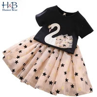 humor bear girls dresses outfits birthday party baby girl clothes princess cartoon baby kids dress children clothing sets