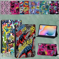 for samsung galaxy tab s6 lite p615p610 10 4 inch graffiti series pattern pu leather stand tablet case free stylus