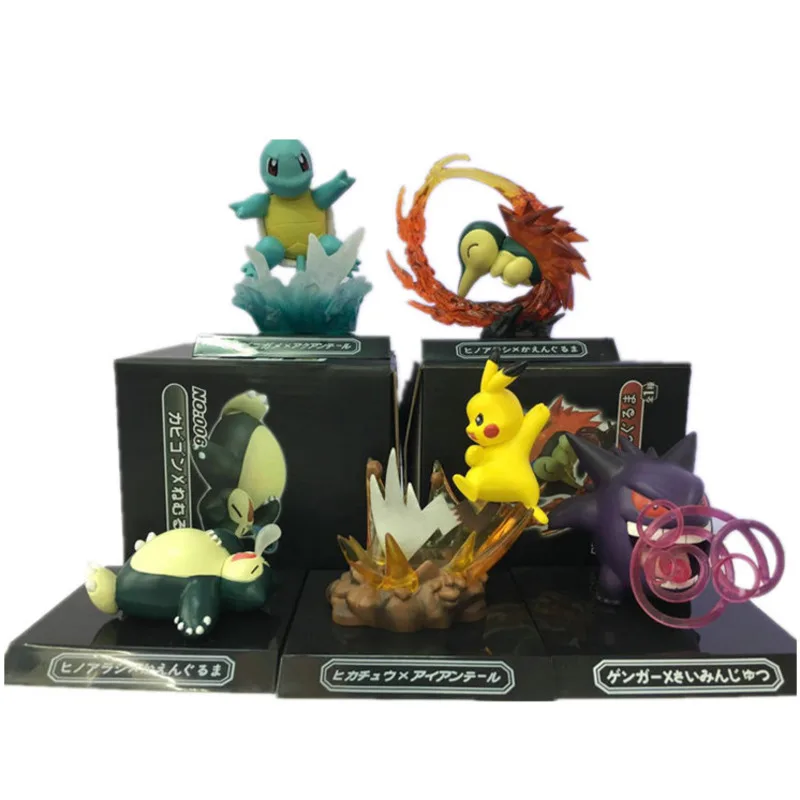 

TAKARA TOMY Pokemon Figures Action Figure GK 7cm PVC Pikachu Doll Cyndaquil Model Children Toys For Kid Gift Desktop Collection