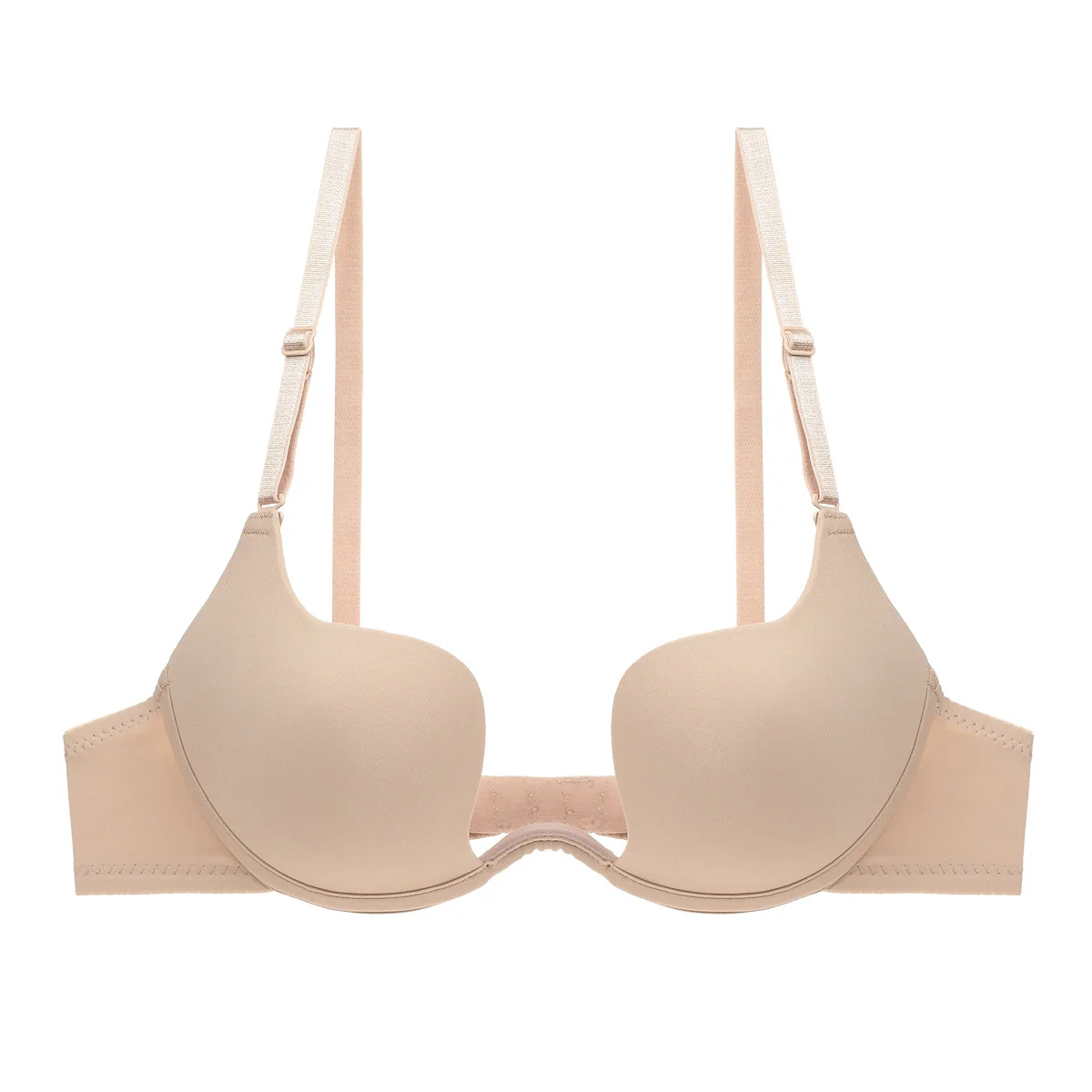 

European and American Deep V Sexy Gathered Bra Invisible Hanging Neck Underwear Beauty Back Bra U-shaped Open Back Bra
