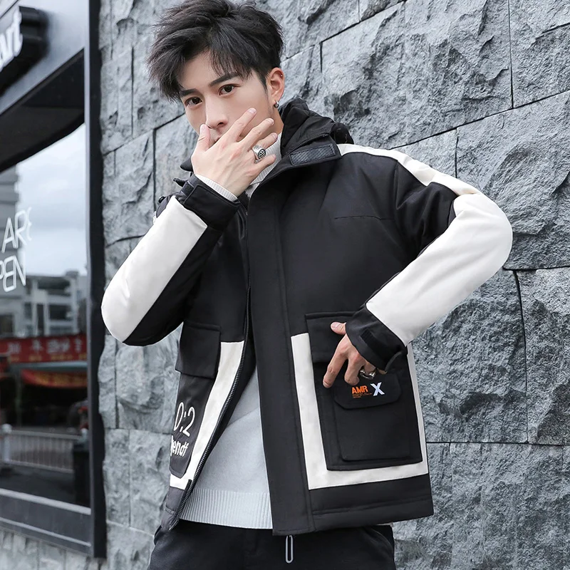 

Men New Arrival Parkas Big Pockets Warm Thick Hooded Harajuku Homme Korean Fashion Casual Plus Size M-4XL Male Dropshipping Coat
