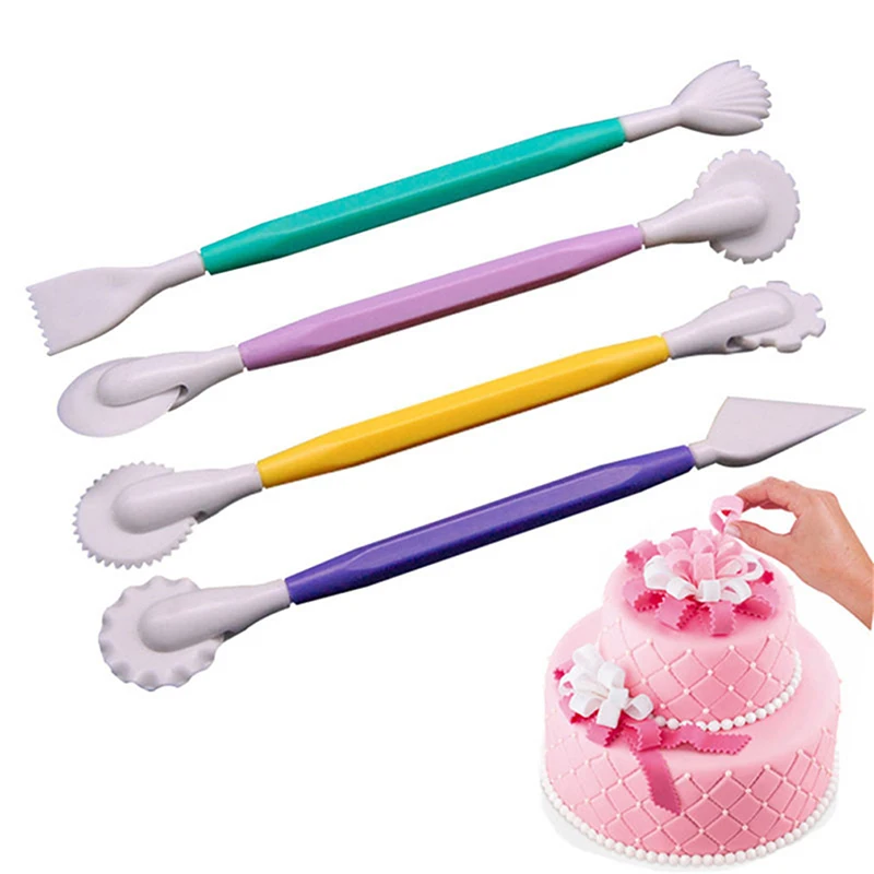 

4pcs/Lot Decorating Tool Patterns Fondant Cake Decorating Flower Sugar Craft Clay Fondant Cake Modelling Tools