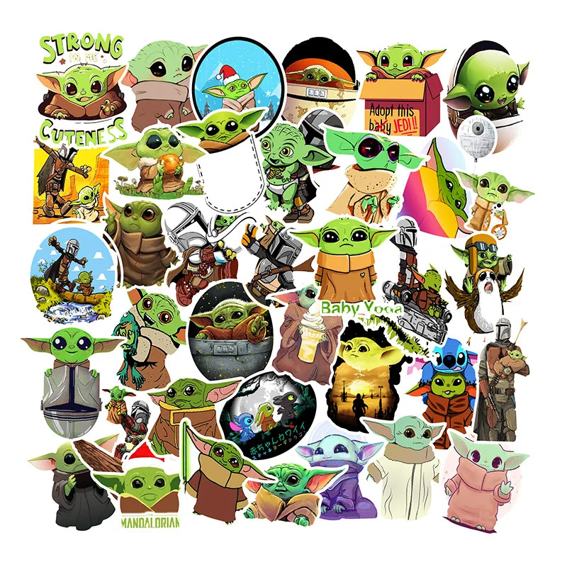 

10/30/52pcs Baby Yoda Stickers Disney Cartoon Decals Packs for Scrapbooking Laptop Suitcase Waterproof Kid Cartoon Sticker Toy